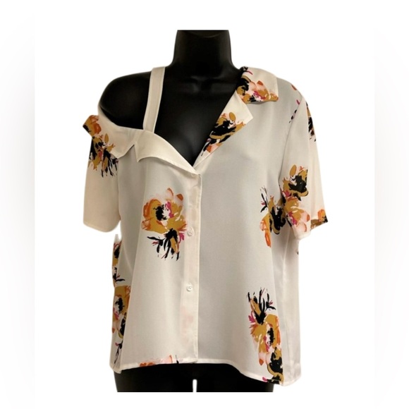 A.L.C. Silk Floral Print Button Front Blouse - Picture 1 of 5